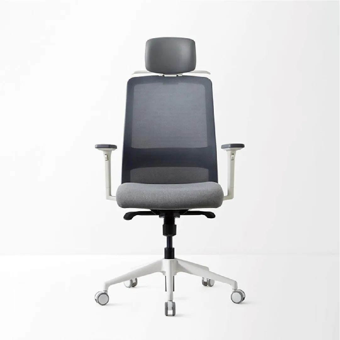 D40 High-Back Mesh Chair with Headrest - White Saudi Arabia 5
